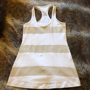 lululemon Cool Racerback white+tan sz 4